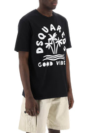 Dsquared2 T Shirt With Logo Print   Black