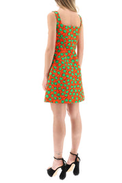 Moschino Cherry Print Short Dress   Orange