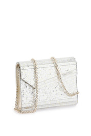 Jimmy Choo Candy Glittered Clutch   Silver