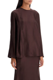 Loulou Studio Silk Adalyn Blouse   Brown