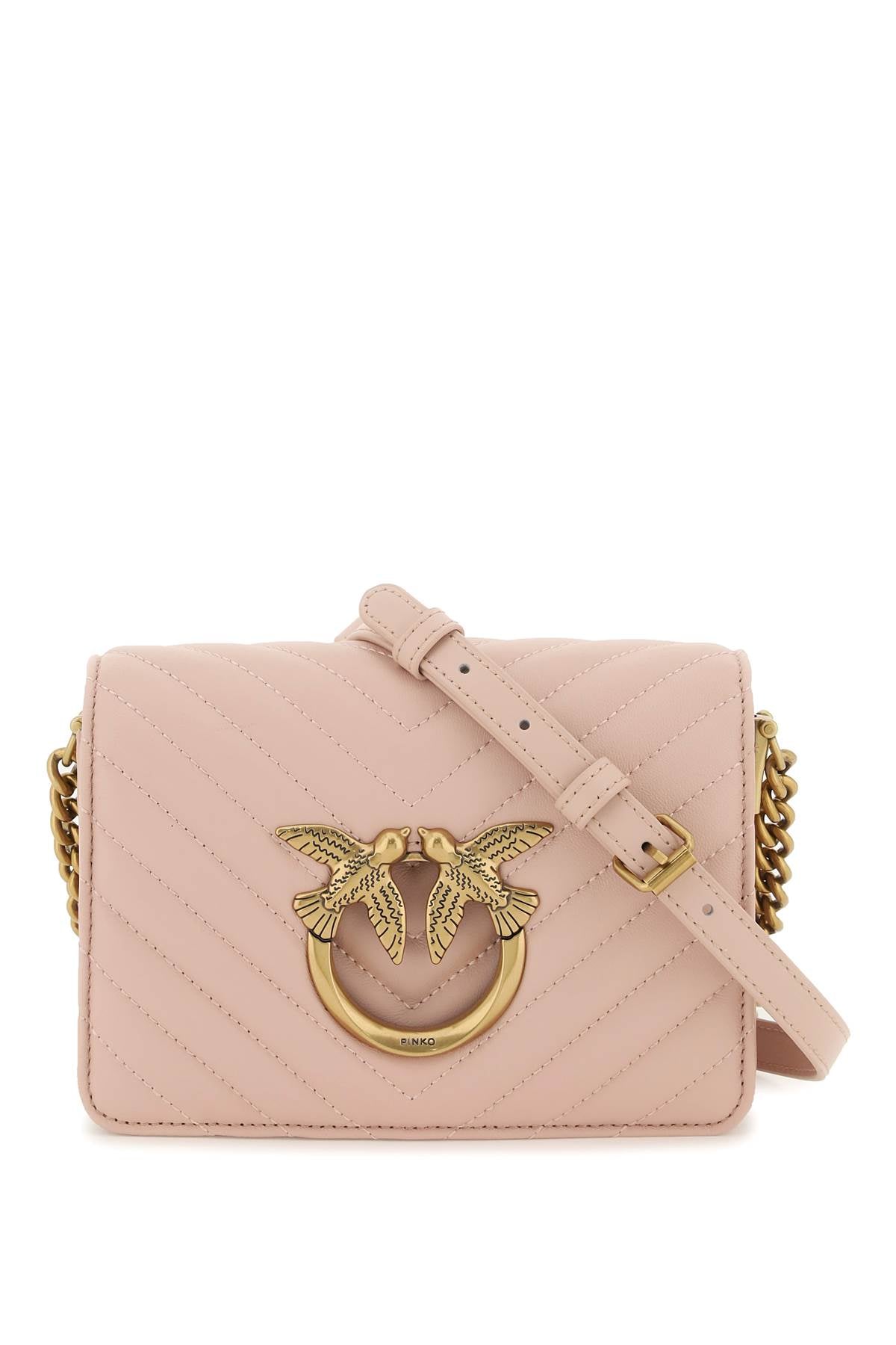 Pinko Love Click Mini Chevron Bag   Pink