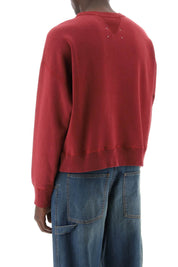 Maison Margiela Reverse Logo Sweatshirt With Hood   Red