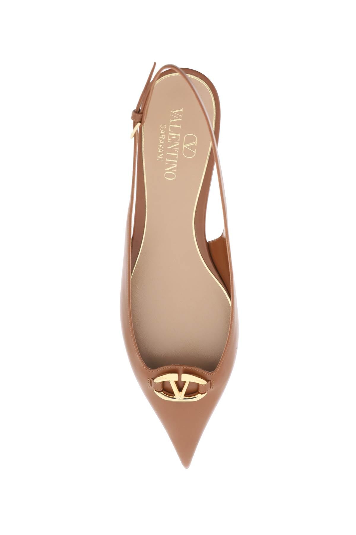 Valentino Garavani Slingback Vlogo Ballerina   Brown