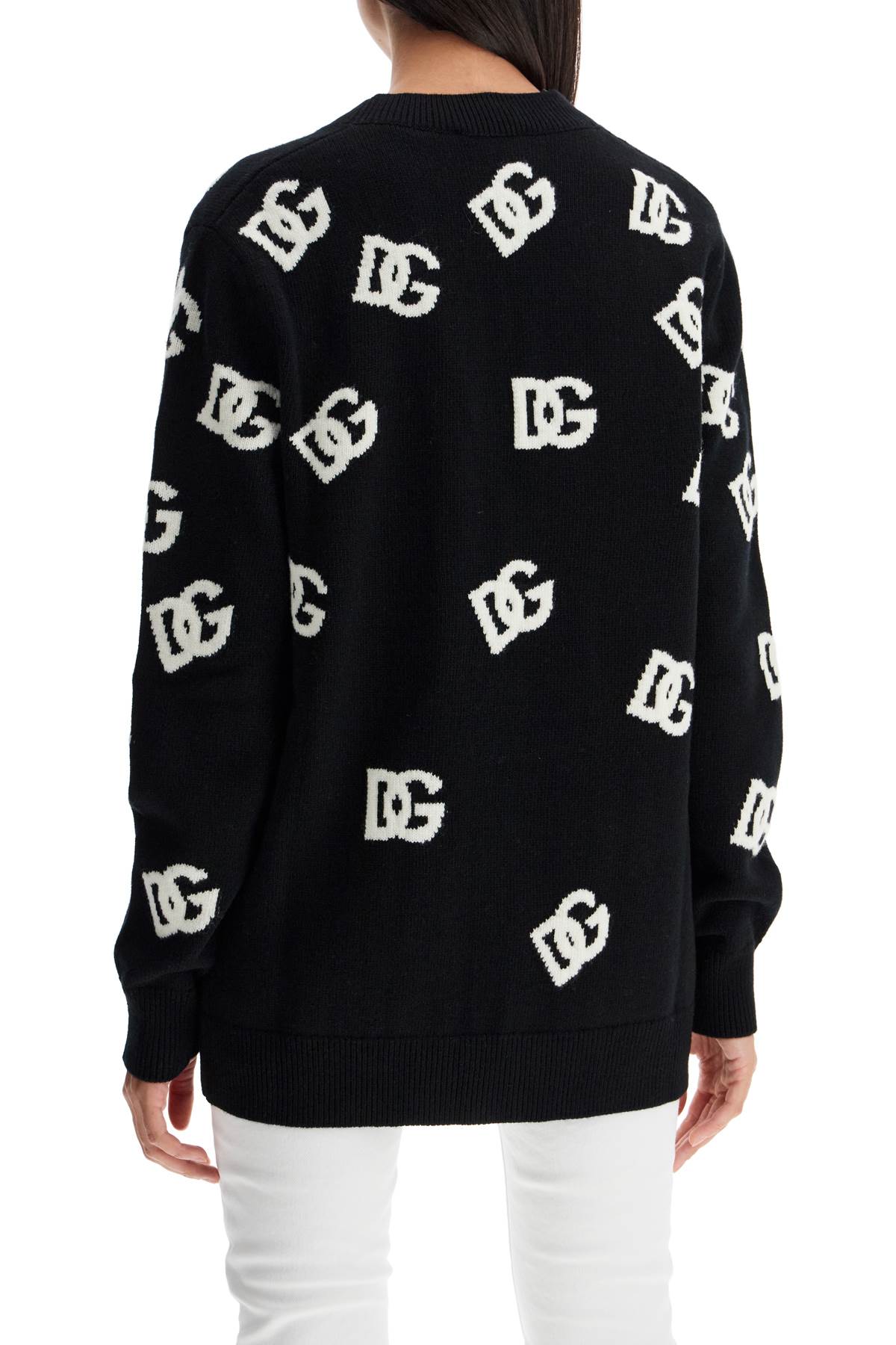 Dolce & Gabbana Woolen Dg Cardigan   Black