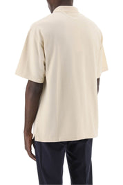 Maison Kitsune Replace With Double Quoteoversized Polo Shirt With Bold Fox   Beige