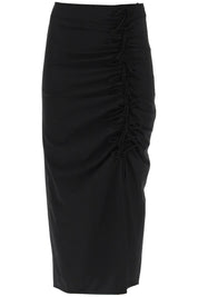 Ganni Midi Skirt With Ornamental Bows   Black