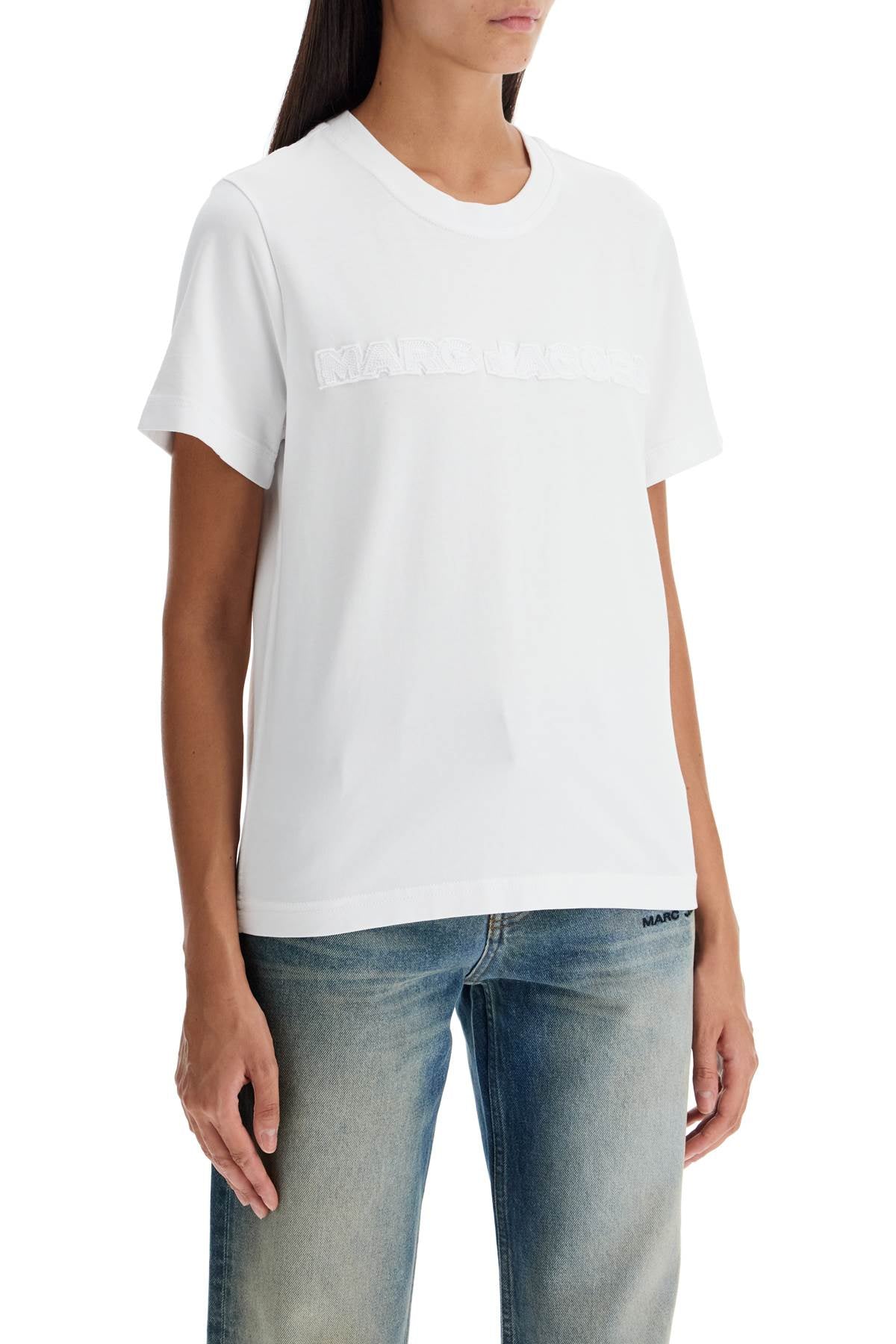 Marc Jacobs T Shirt With Patch Logo Design   White