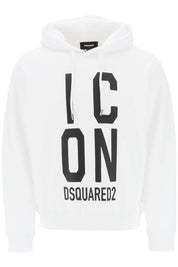 Dsquared2 'Icon Squared' Cool Fit Hoodie With Logo Print   White