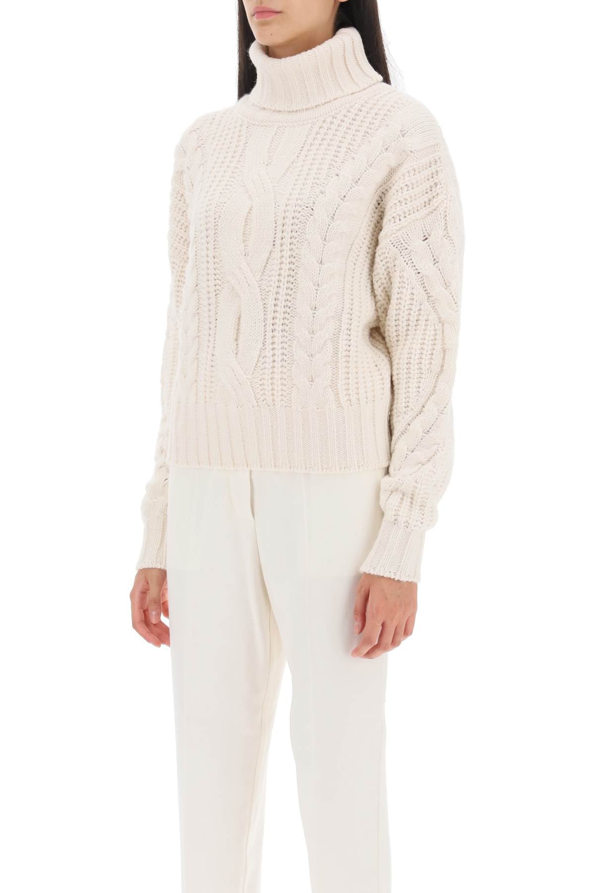 Mvp Wardrobe Visconti Cable Knit Sweater   White