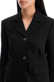 Ganni Short Lightweight Twill Blazer   Black