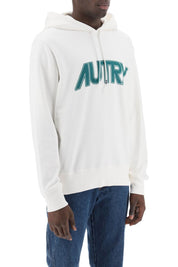 Autry Hoodie With Maxi Logo Print   White