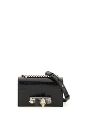 Alexander Mcqueen Jewelled Satchel Mini Bag   Black