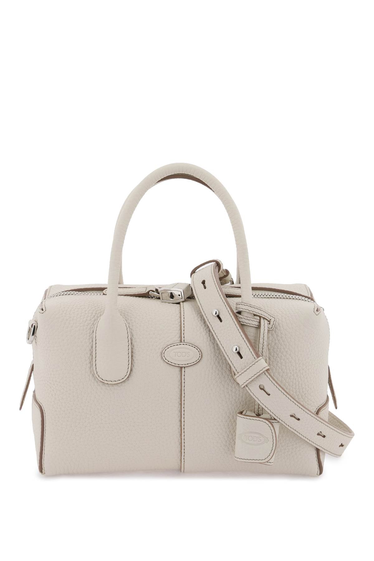 Tod's Grained Leather Bowling Bag   White