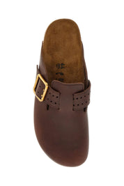 Birkenstock Boston Bold Leather Clog With Sab   Brown