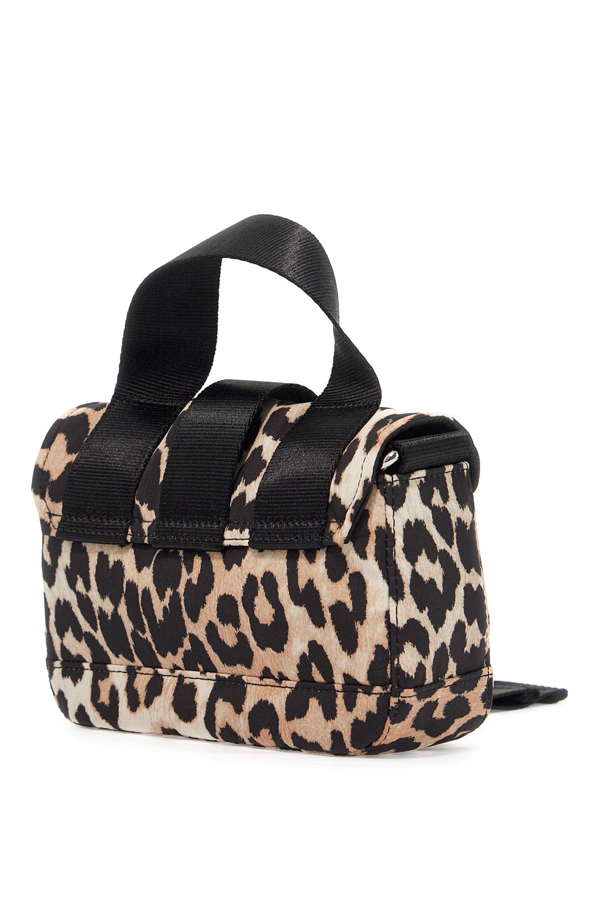 Ganni Mini Leopard Print Tech Crossbody Bag   Beige