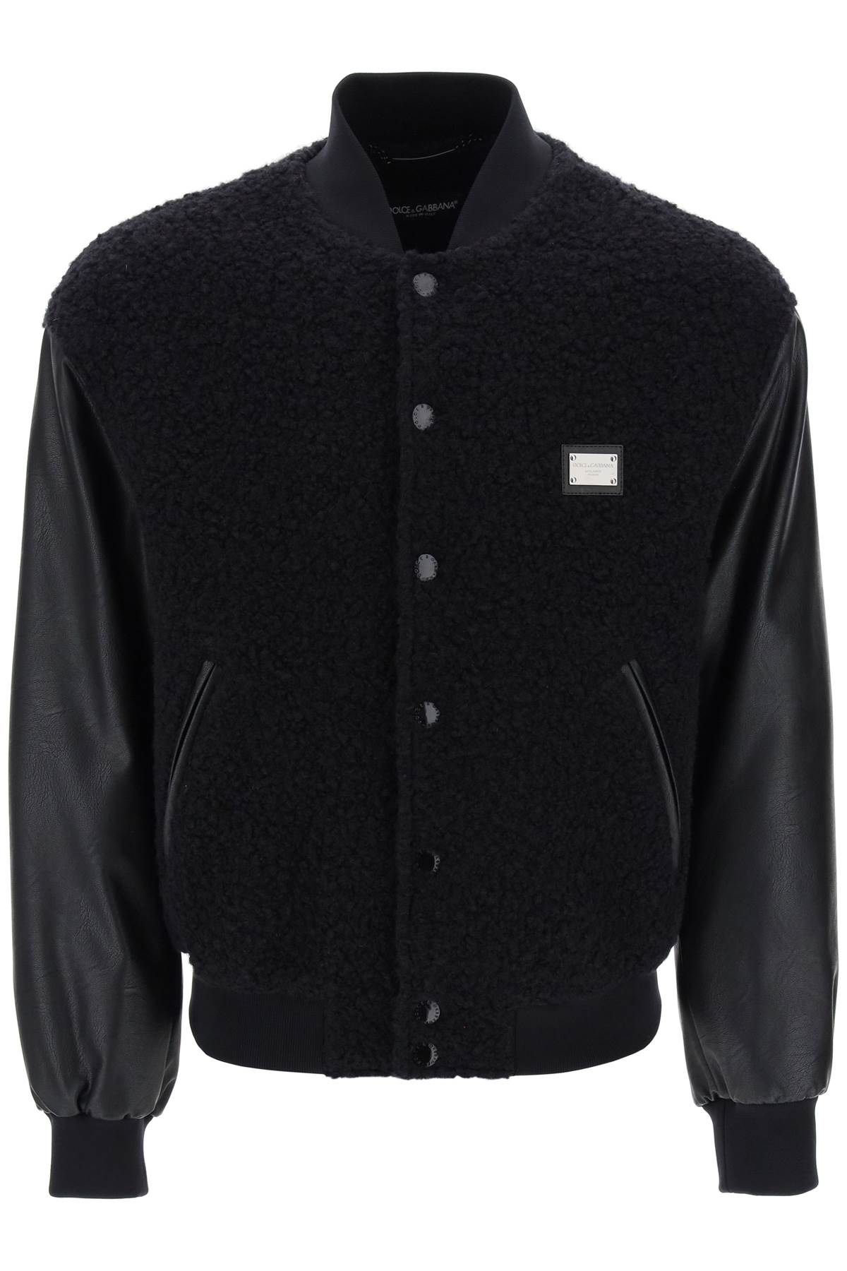 Dolce & Gabbana Wool Teddy Bomber Jacket   Black