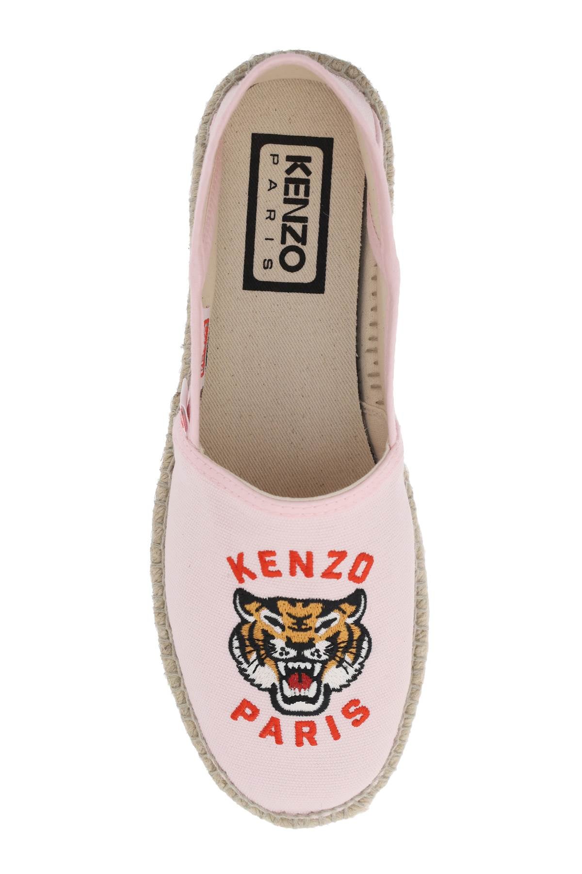 Kenzo Canvas Espadrilles With Logo Embroidery   Pink