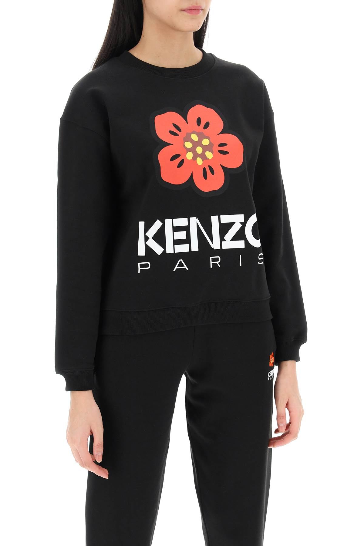 Kenzo Bokè Flower Crew Neck Sweatshirt   Black