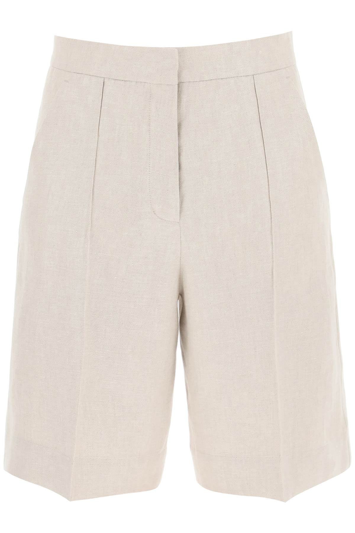 Agnona Linen Twill Shorts   Beige