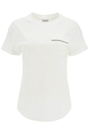 Brunello Cucinelli "shiny Pocket Detail T Shirt   White