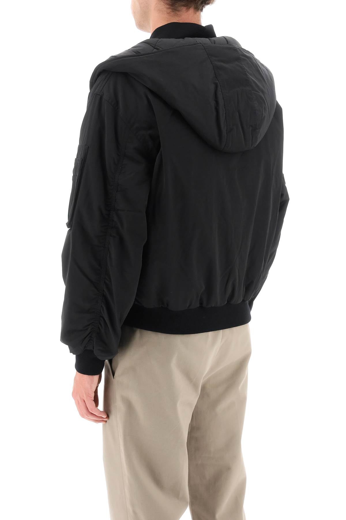 Kenzo Padded Hooded Bomber Jacket   Black