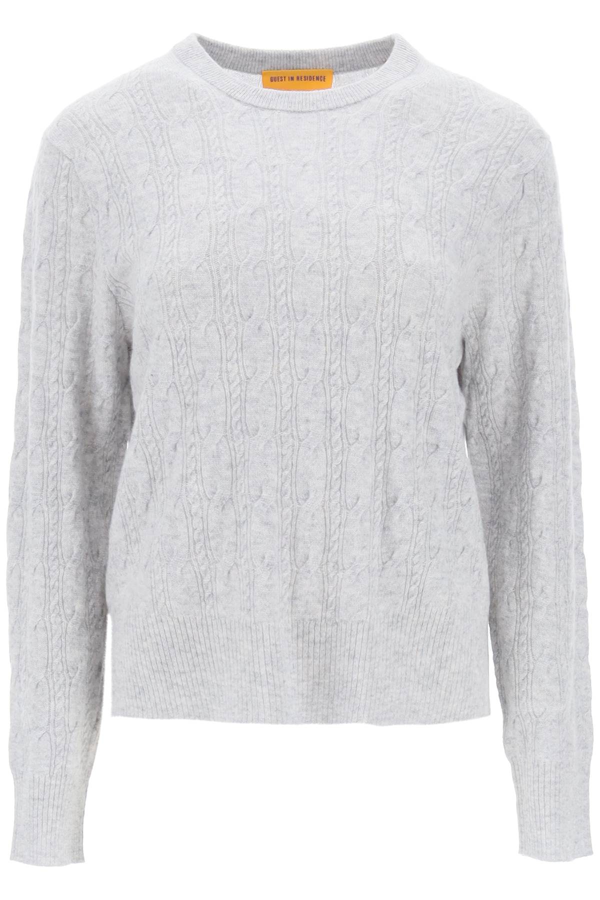 Guest In Residence Twin Cable Cashmere Sweater   Grey