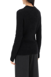 Ganni Brushed Alpaca And Wool Sweater   Black