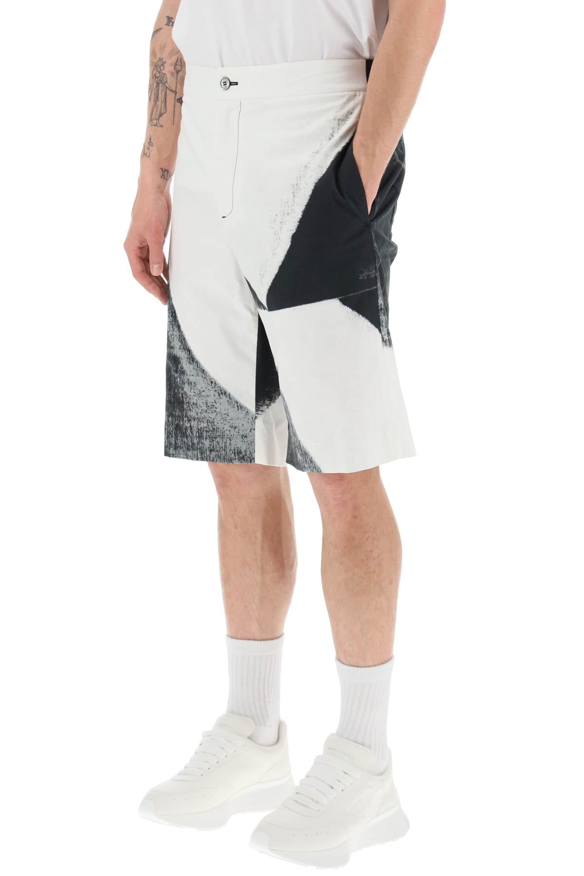 Alexander Mcqueen Brushstroke Shorts   White