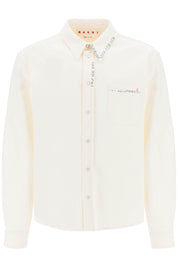 Marni Cotton Drill Overshirt In Eight   White