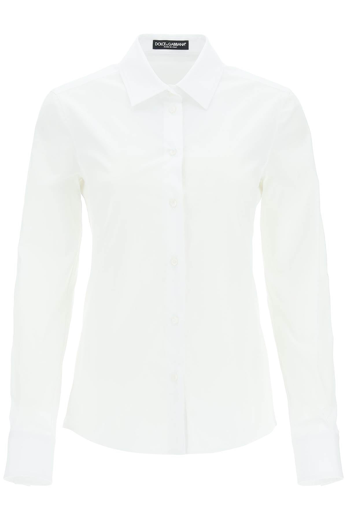 Dolce & Gabbana Slim Fit Stretch Poplin Shirt   White