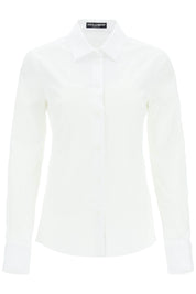 Dolce & Gabbana Slim Fit Stretch Poplin Shirt   White