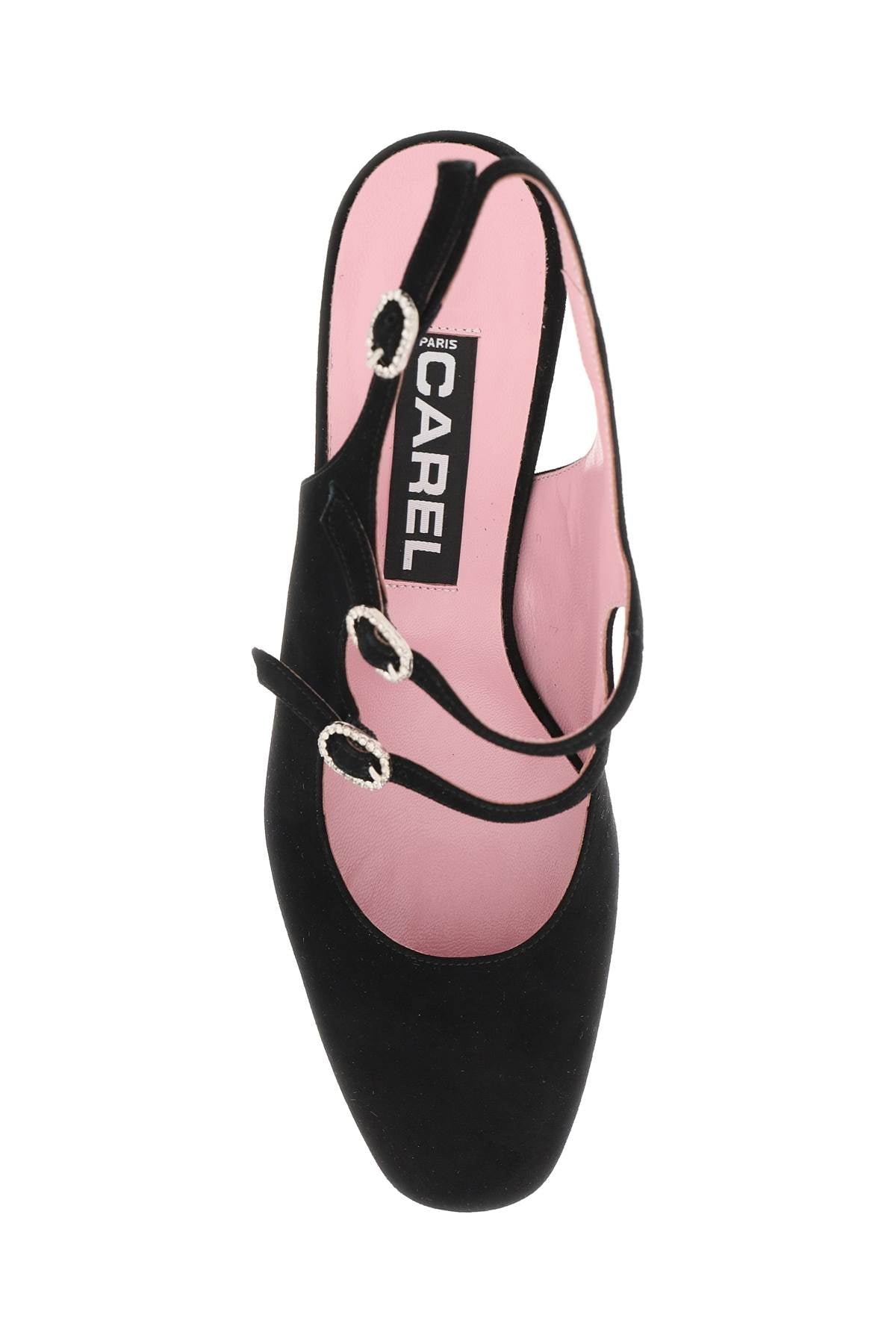 Carel Suede Banana Slingback Mary Jane   Black