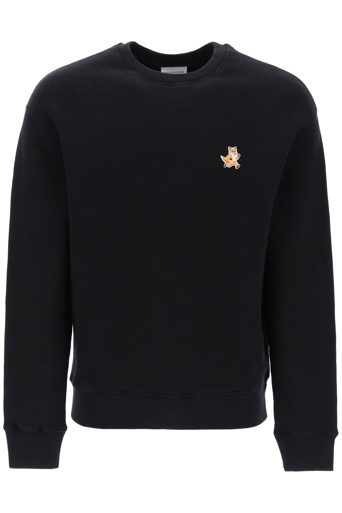 Maison Kitsune Replace With Double Quotespeedy Fox Comfort Fit Sweat   Black