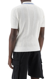 Dsquared2 Perforated Knit Polo Shirt   White