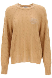 Etro Cashmere Sweater With Pegasus Embroidery   Beige