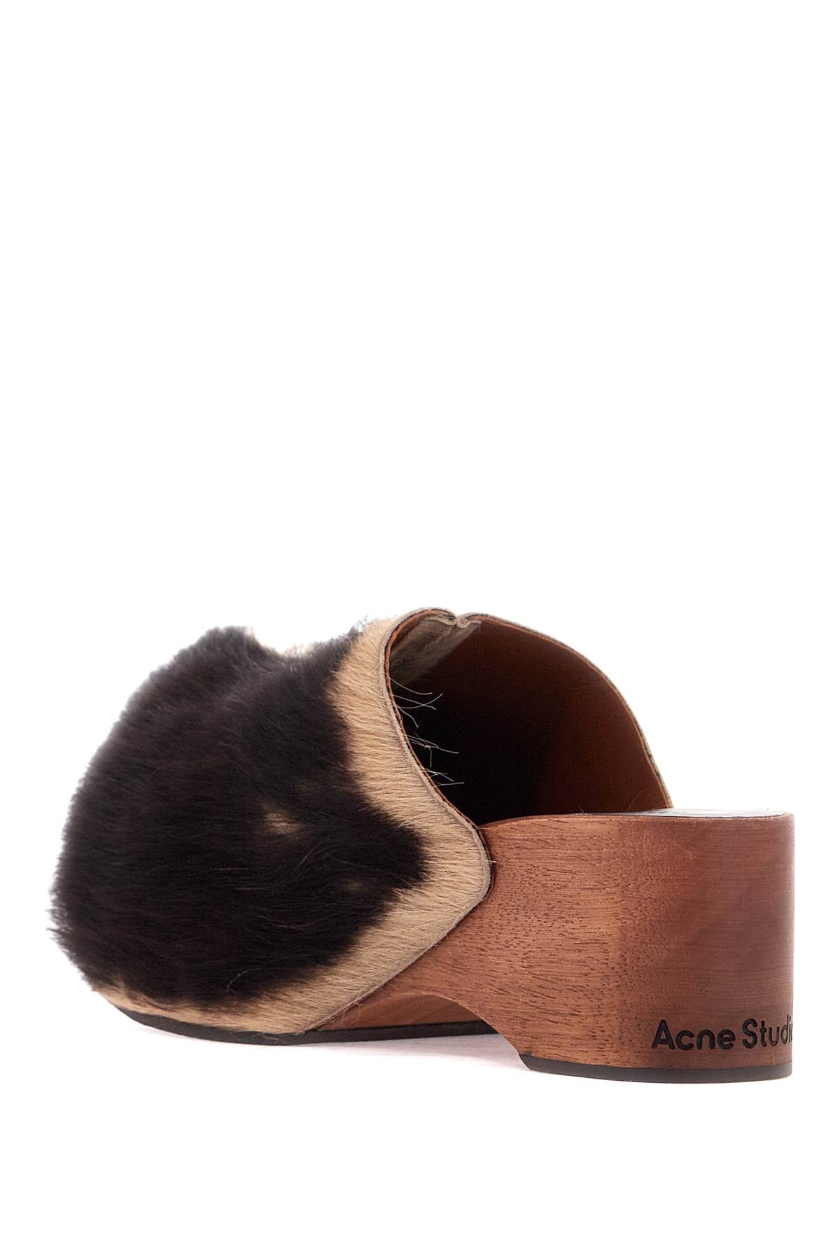 Acne Studios wooden clogs in pony hair