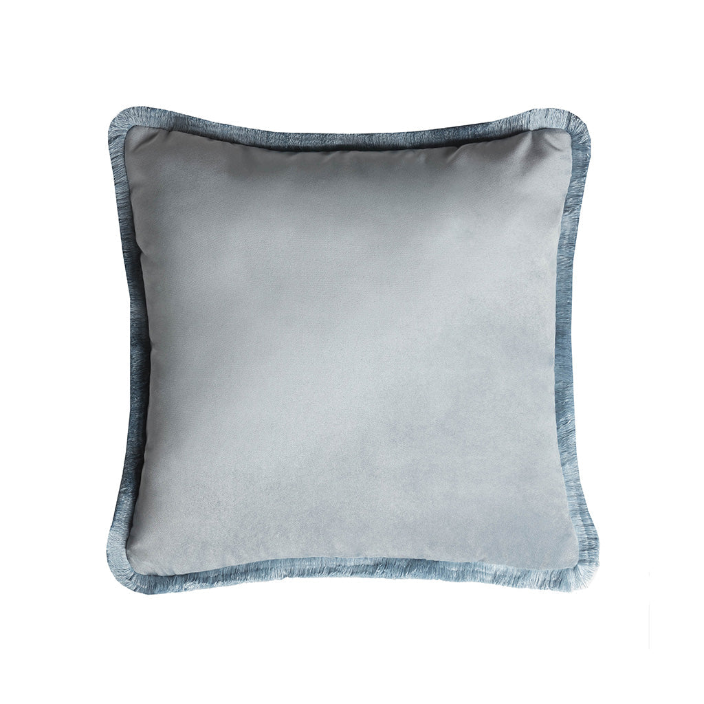 Major Collection Teal Velvet Cushion with Fringes