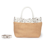 Diletta Laser-Cut Straw-Effect Top Handle Bag by Roberta Gandolfi