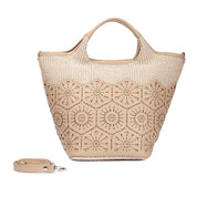 Roberta Gandolfi Giulia Calfskin & Cotton Raffia-Effect Top Handle Bag