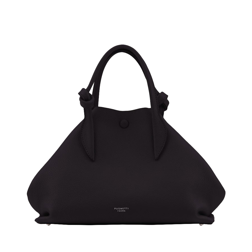 Pugnetti Parma Bell Calfskin Top Handle Bag in Classic Black