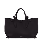 Pugnetti Parma Bell Calfskin Top Handle Bag in Classic Black