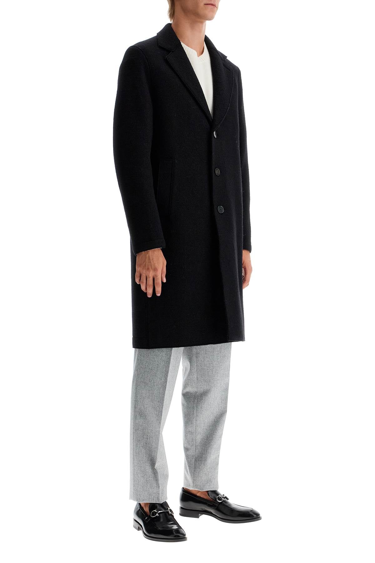 Harris Wharf London single-breasted wool coat in boiled