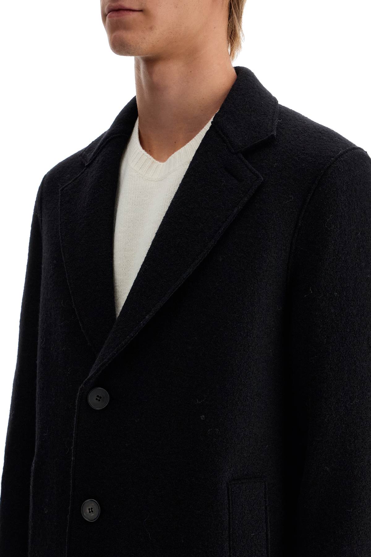 Harris Wharf London single-breasted wool coat in boiled