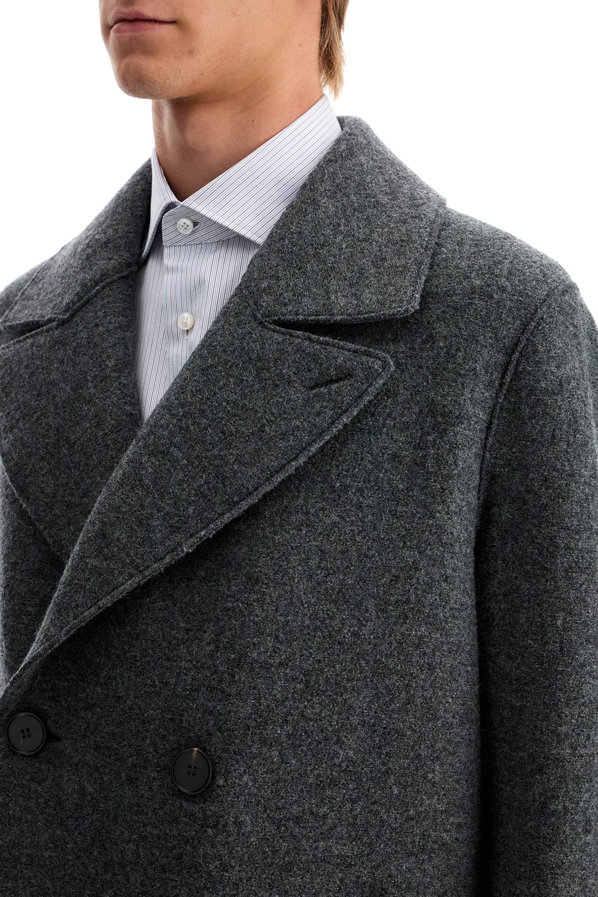 Harris Wharf London double-breasted wool coat in boiled