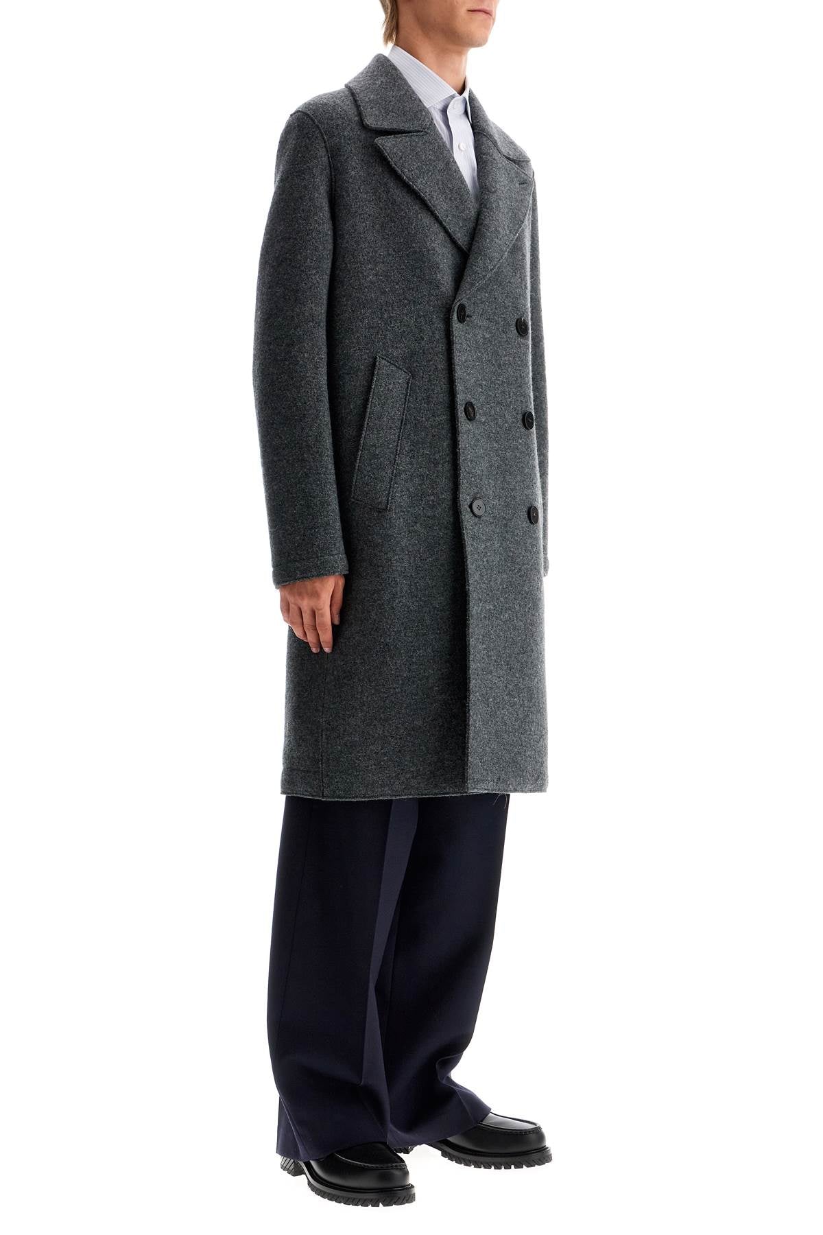 Harris Wharf London double-breasted wool coat in boiled