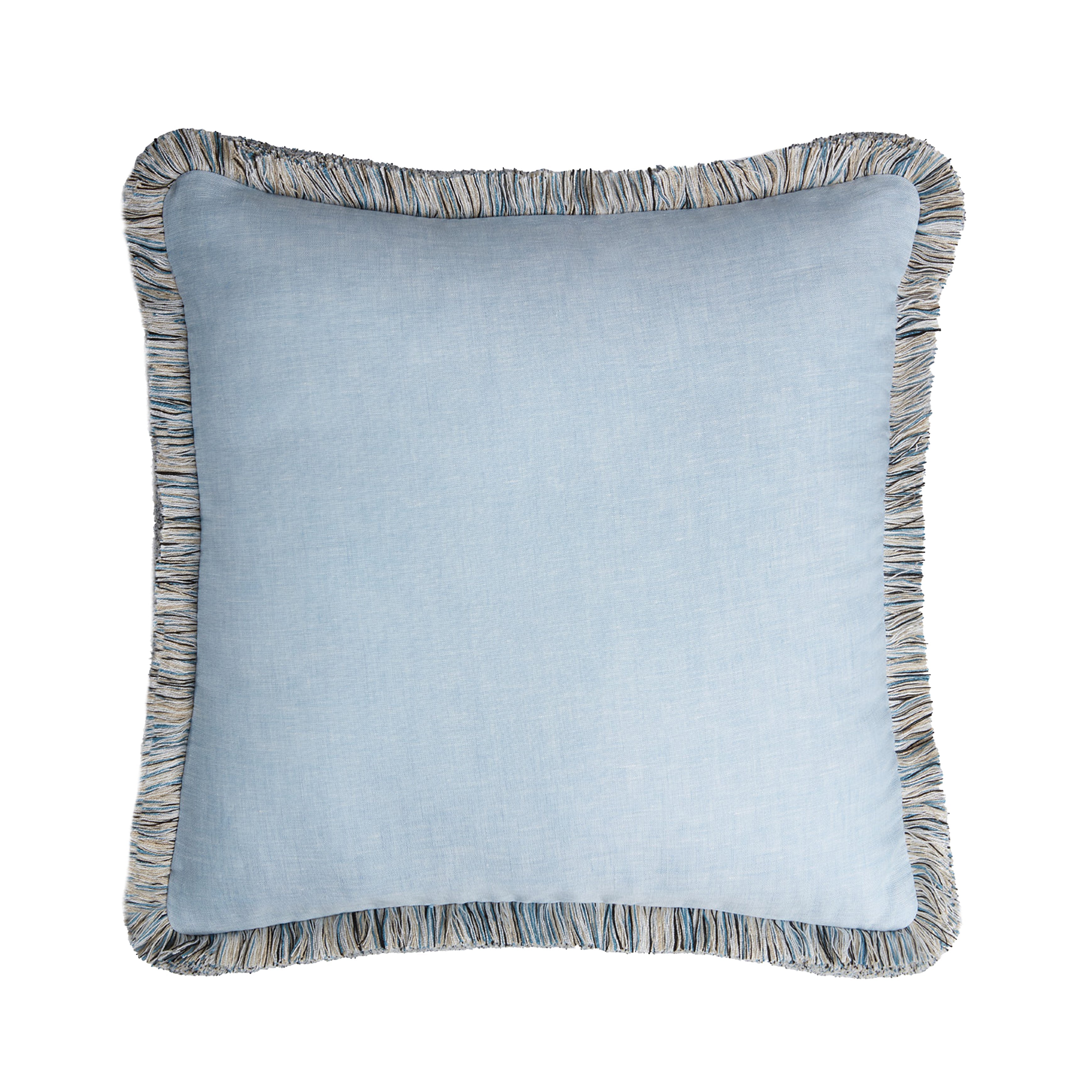 Capri Elegance Linen Pillow - Multicolour Fringes