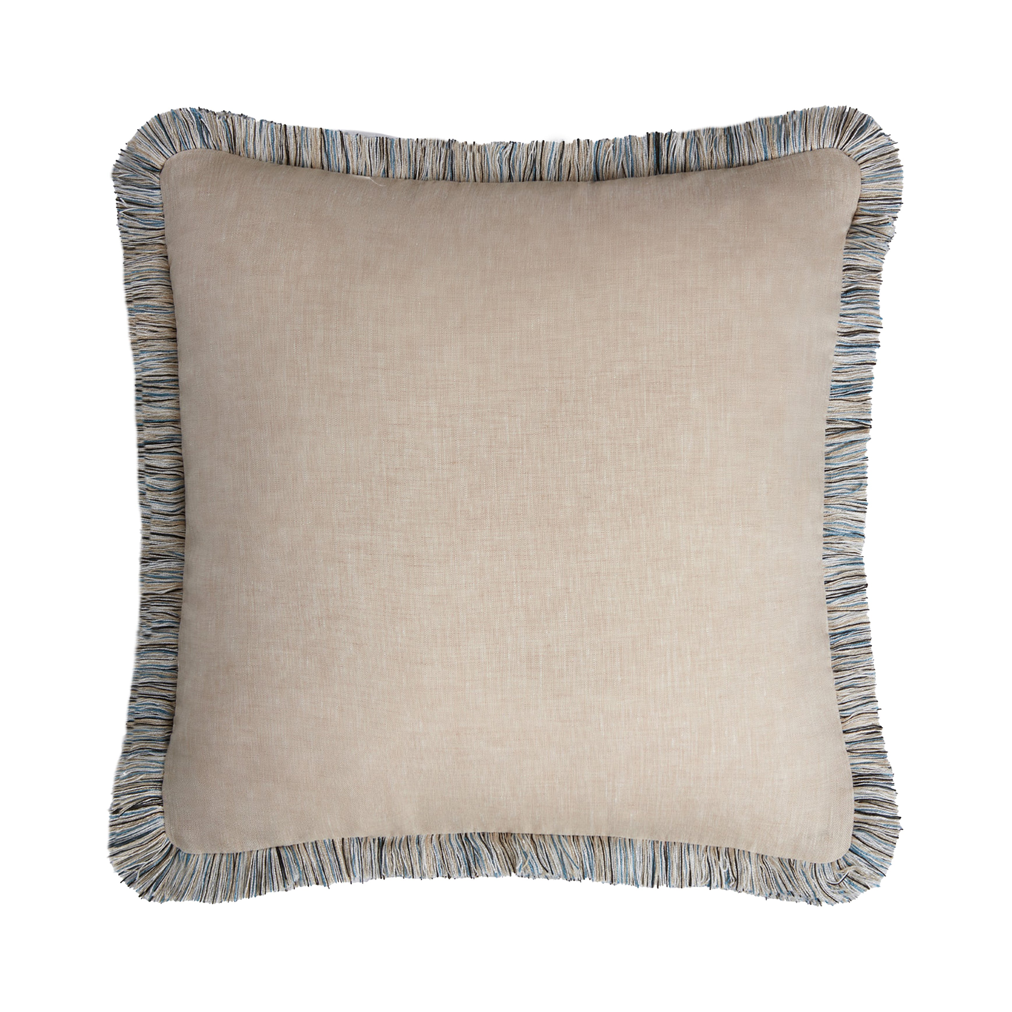Capri Multicolour Fringed Linen Pillow