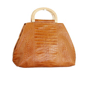 Claudia Firenze Damiana Cocco Croc-Embossed Leather Tote - Made in Italy