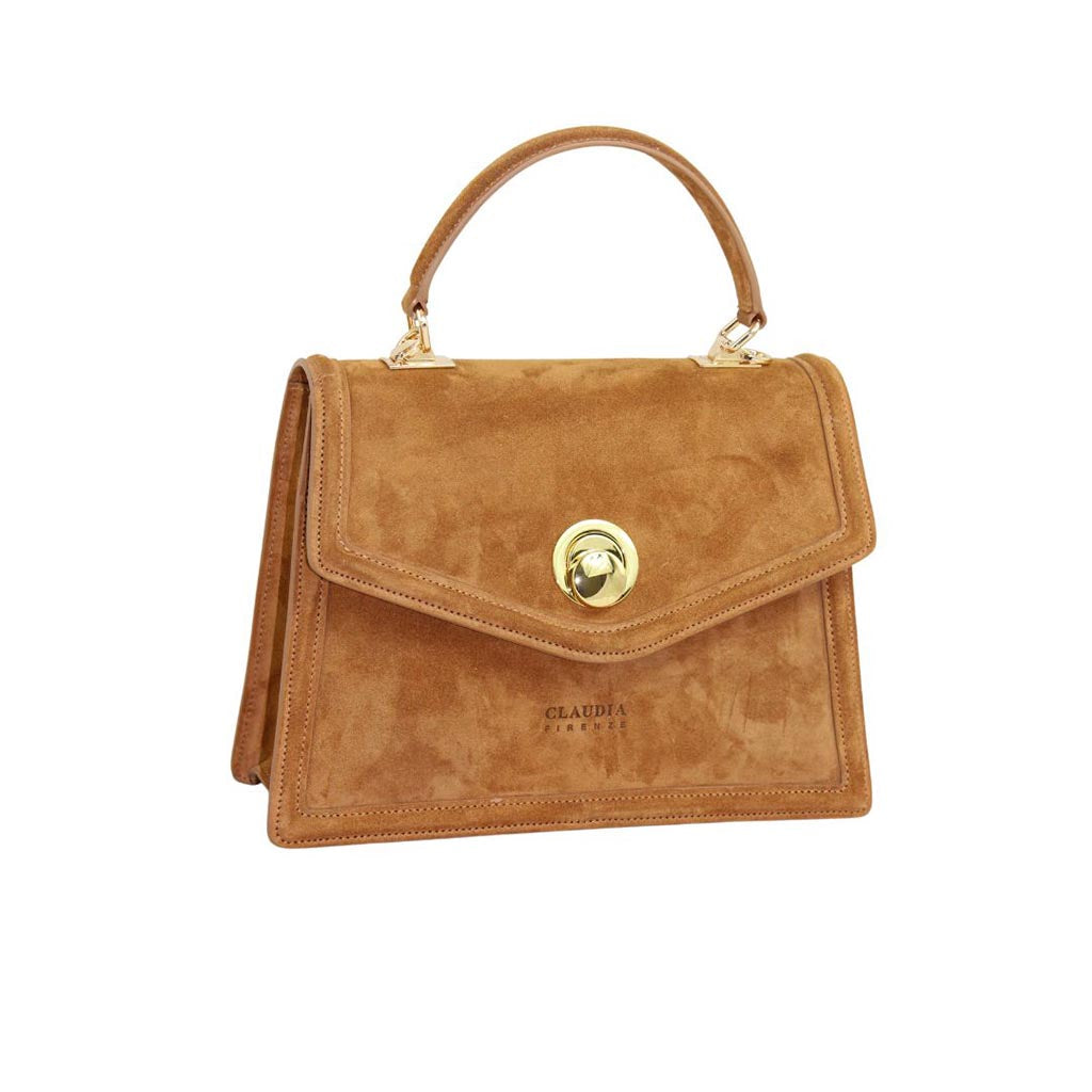 Claudia Firenze Suede Filomena Top Handle Bag - Italian Craftsmanship