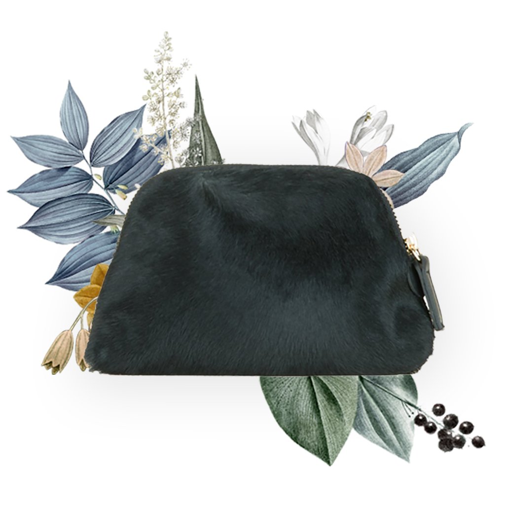 Gianna Wild Calf Hair Travel Pouch by Claudia Firenze